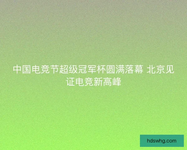 中国电竞节超级冠军杯圆满落幕 北京见证电竞新高峰 中国电竞节超级冠军杯圆满落幕 北京见证电竞新高峰